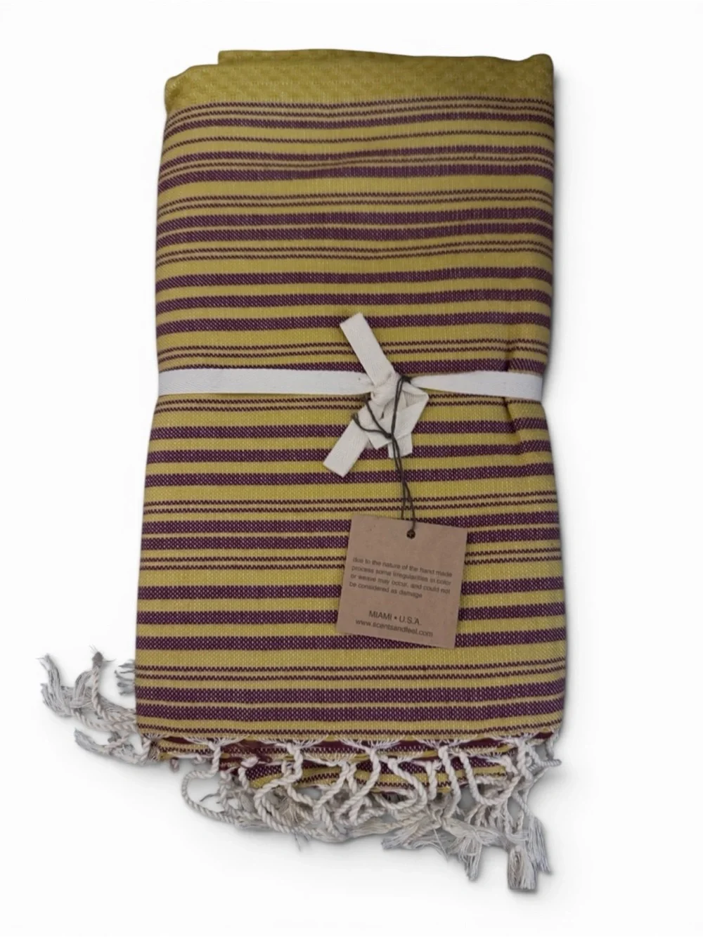 Scents & Feel Miami Handmade Fouta Turkish Striped Beach Towel